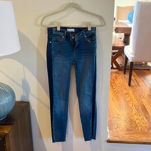 LOFT jeans with dark blue stripe on side